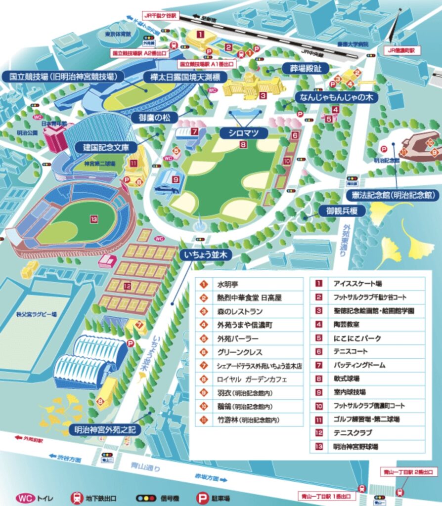 神宮外苑のマップ