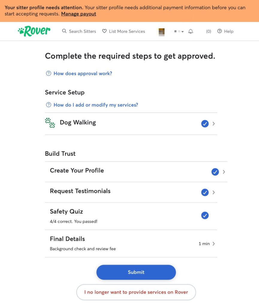 Rover プロフィール作成